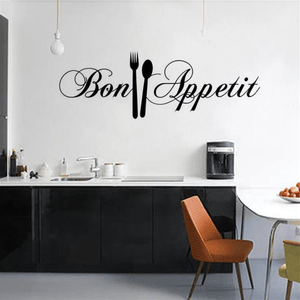 Bon Appetit Wall Sticker Clock Canvas
