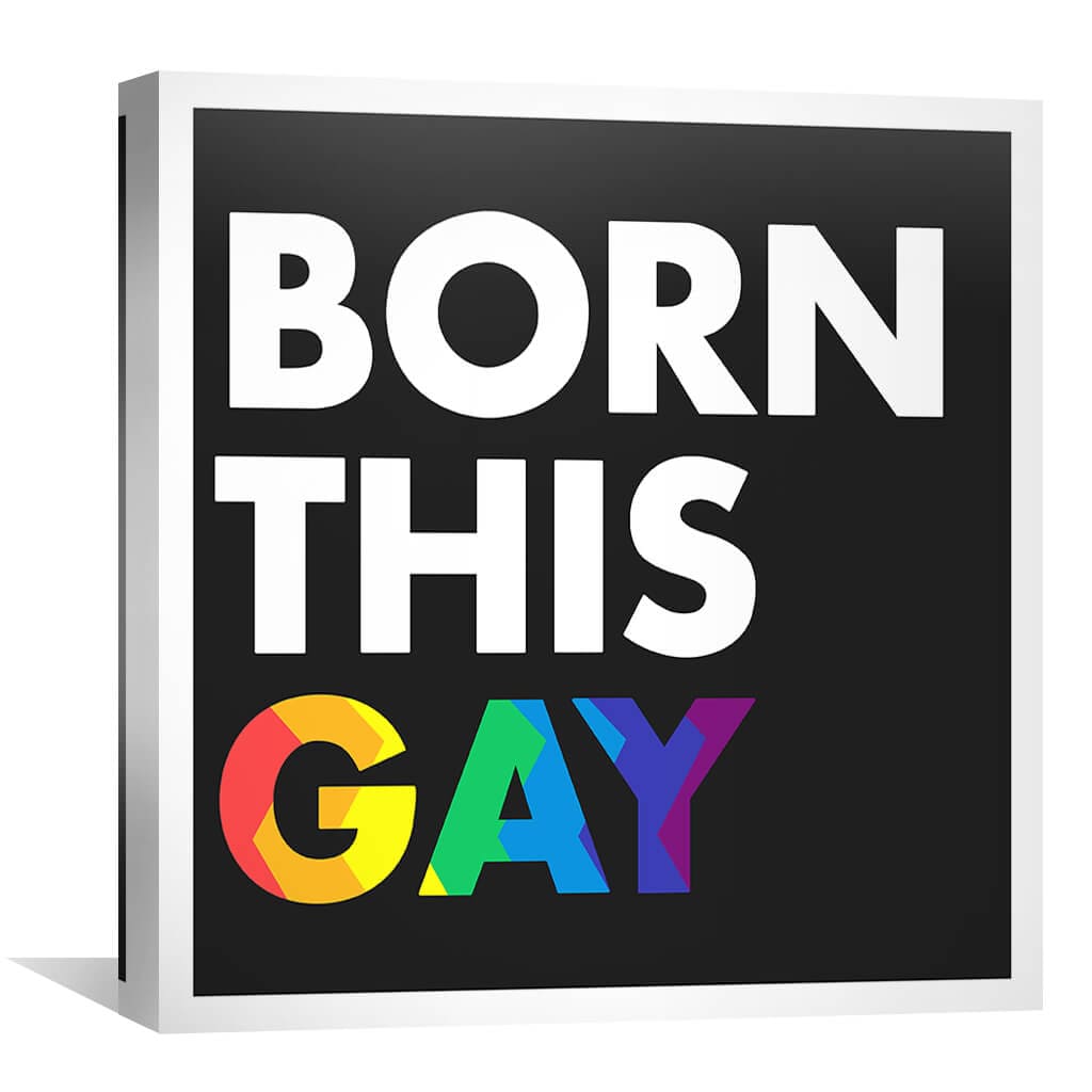 Born this Gay Canvas Art 30 x 30cm / Unframed Canvas Print Clock Canvas