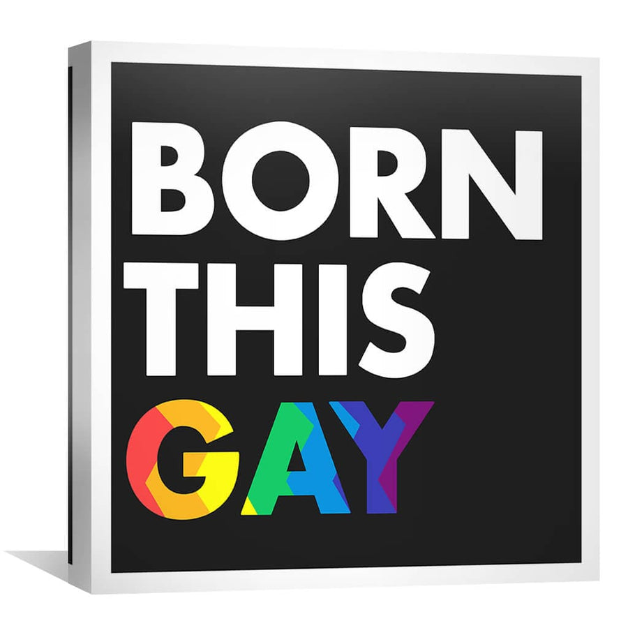 Born this Gay Canvas Art 30 x 30cm / Unframed Canvas Print Clock Canvas