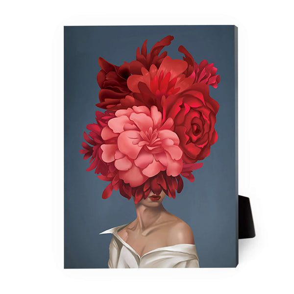 Bouquet Woman A Desktop Canvas Desktop Canvas 13 x 18cm Clock Canvas