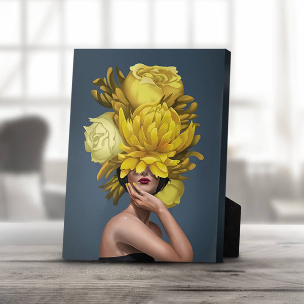 Bouquet Woman B Desktop Canvas Desktop Canvas 20 x 25cm Clock Canvas