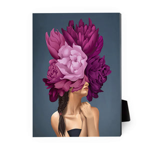 Bouquet Woman C Desktop Canvas Desktop Canvas 13 x 18cm Clock Canvas