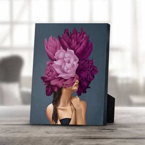 Bouquet Woman C Desktop Canvas Desktop Canvas 20 x 25cm Clock Canvas