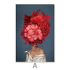 Bouquet Woman Canvas Art A / 40 x 60cm / Unframed Canvas Print Clock Canvas