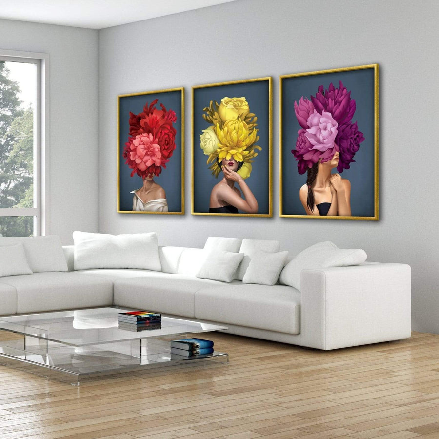 Bouquet Woman Canvas Art Clock Canvas