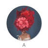 Bouquet Woman - Circle Canvas Art A / 40 x 40cm / Standard Gallery Wrap Clock Canvas