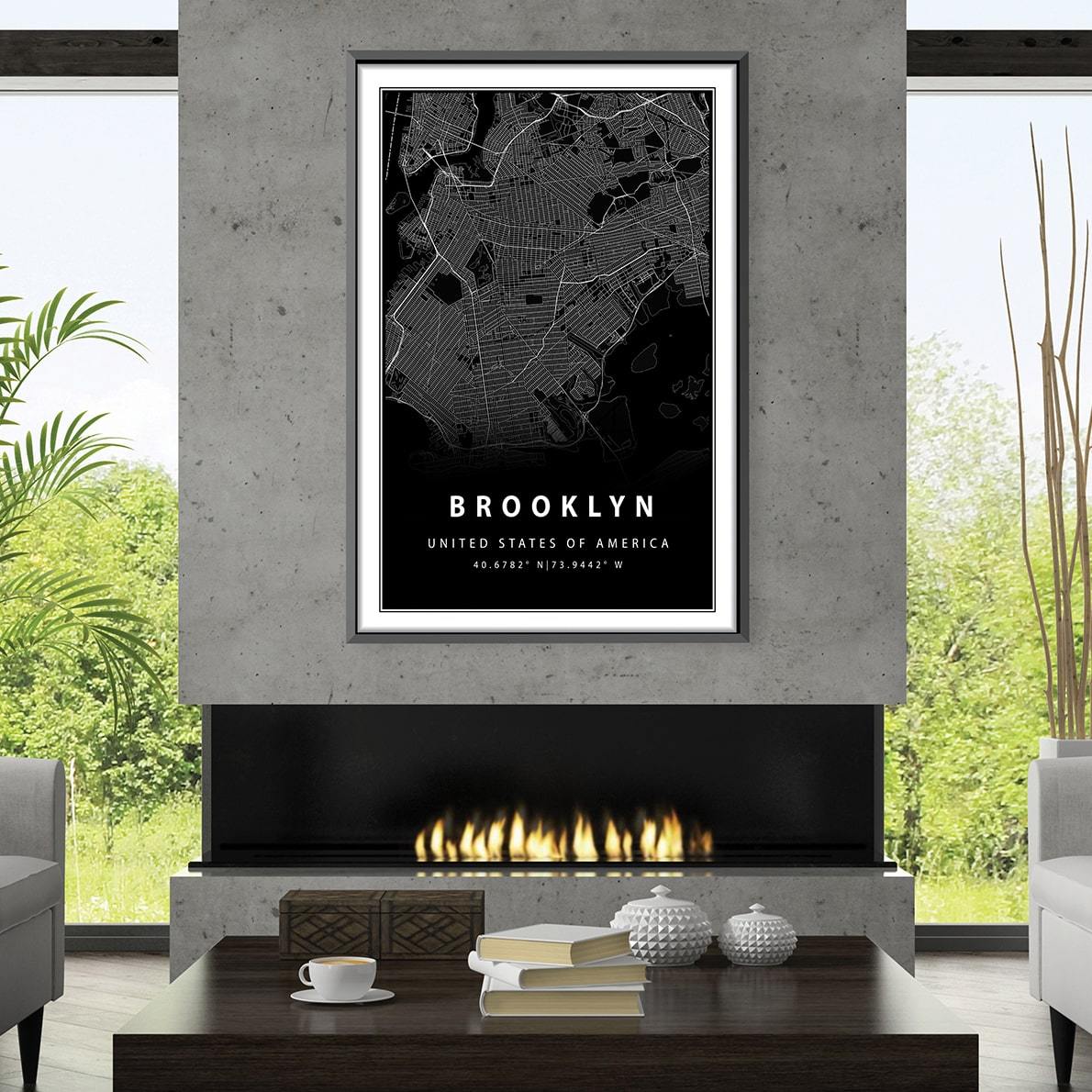 Brooklyn Black Map Canvas product thumbnail