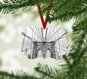 Brooklyn Bridge Ornament Christmas Ornament Victorian 10.8 x 8cm Clock Canvas