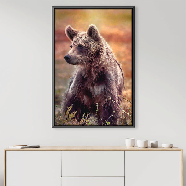 Brown Bear Canvas Art Clock Canvas