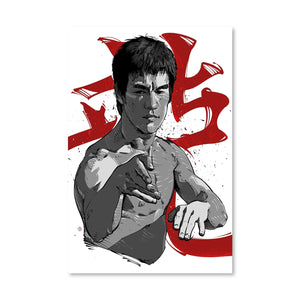 Bruce Lee 4 Canvas Art Clock Canvas