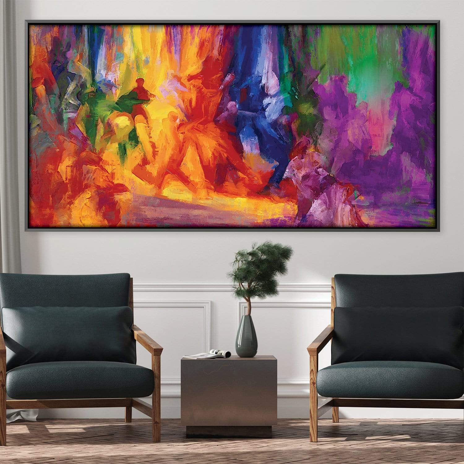 Brushed Collage Canvas Art Clock Canvas