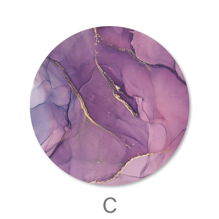 Brushed Petal - Circle Canvas Art C / 40 x 40cm / Standard Gallery Wrap Clock Canvas