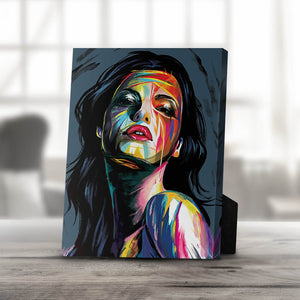 Brushwork Woman Desktop Canvas Desktop Canvas 20 x 25cm Clock Canvas