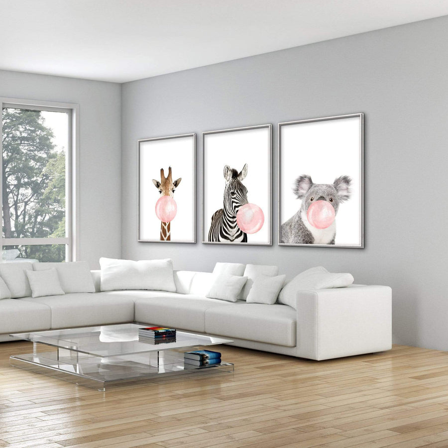 Bubble Gum Zoo Canvas Art Clock Canvas