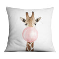 Bubble Gum Zoo Giraffe Cushion Cushion Cushion Square Clock Canvas