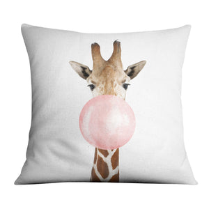 Bubble Gum Zoo Giraffe Cushion Cushion Cushion Square Clock Canvas