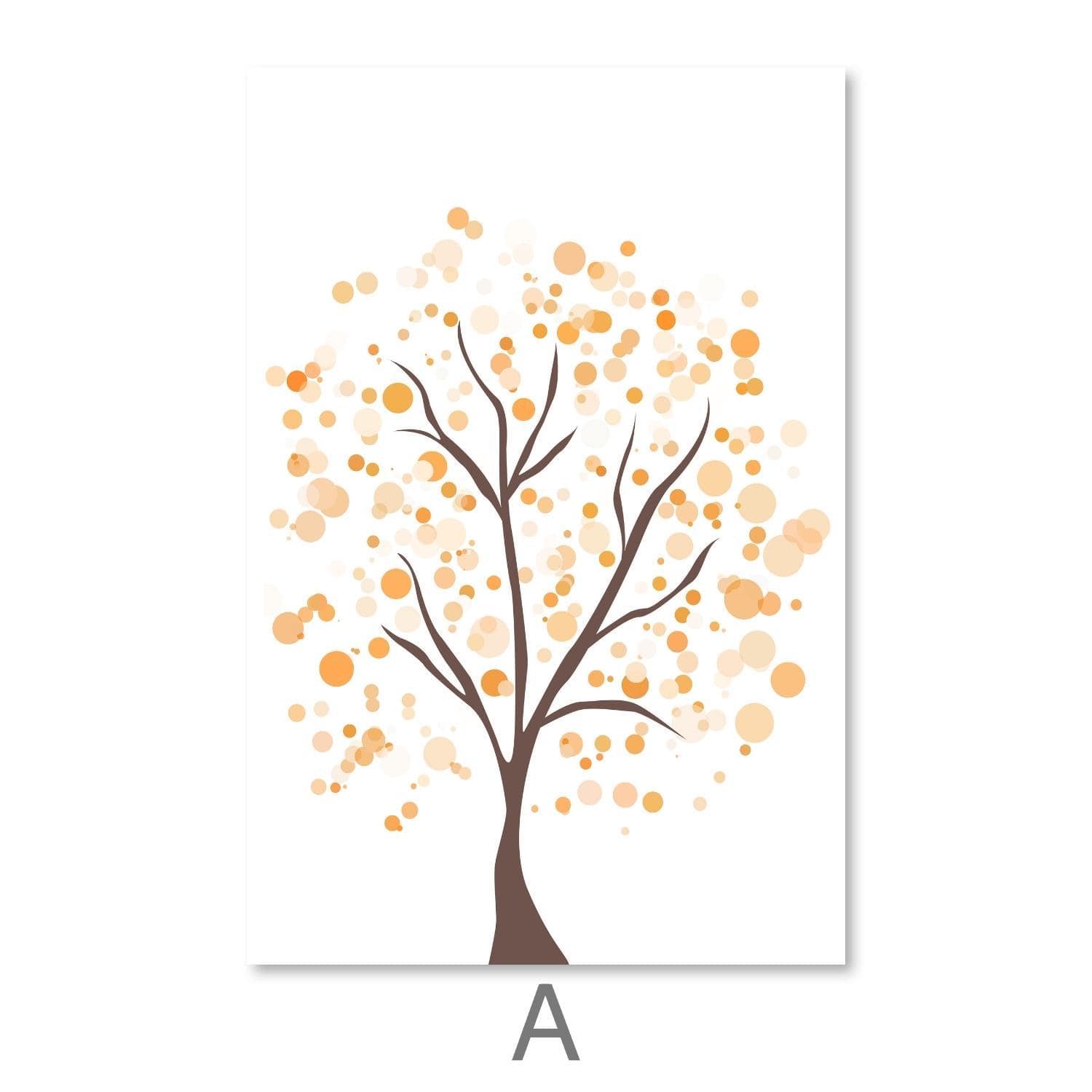 Bubble Trees Canvas Art A / 30 x 45cm / Unframed Canvas Print Clock Canvas