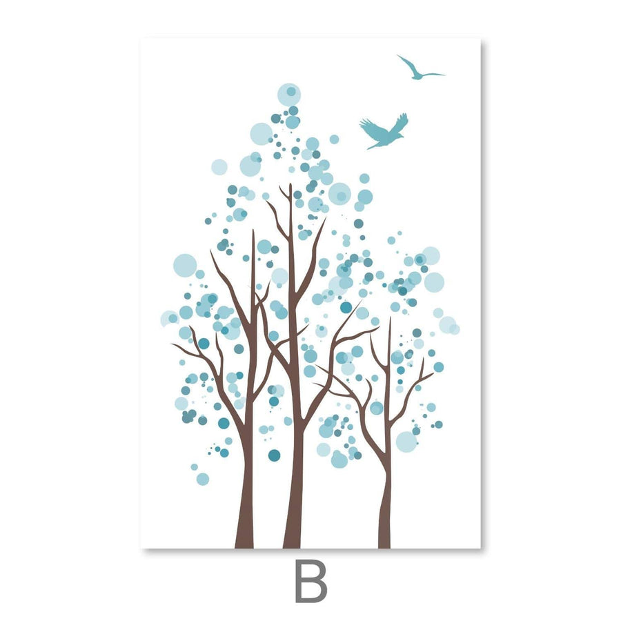 Bubble Trees Canvas Art B / 30 x 45cm / Unframed Canvas Print Clock Canvas