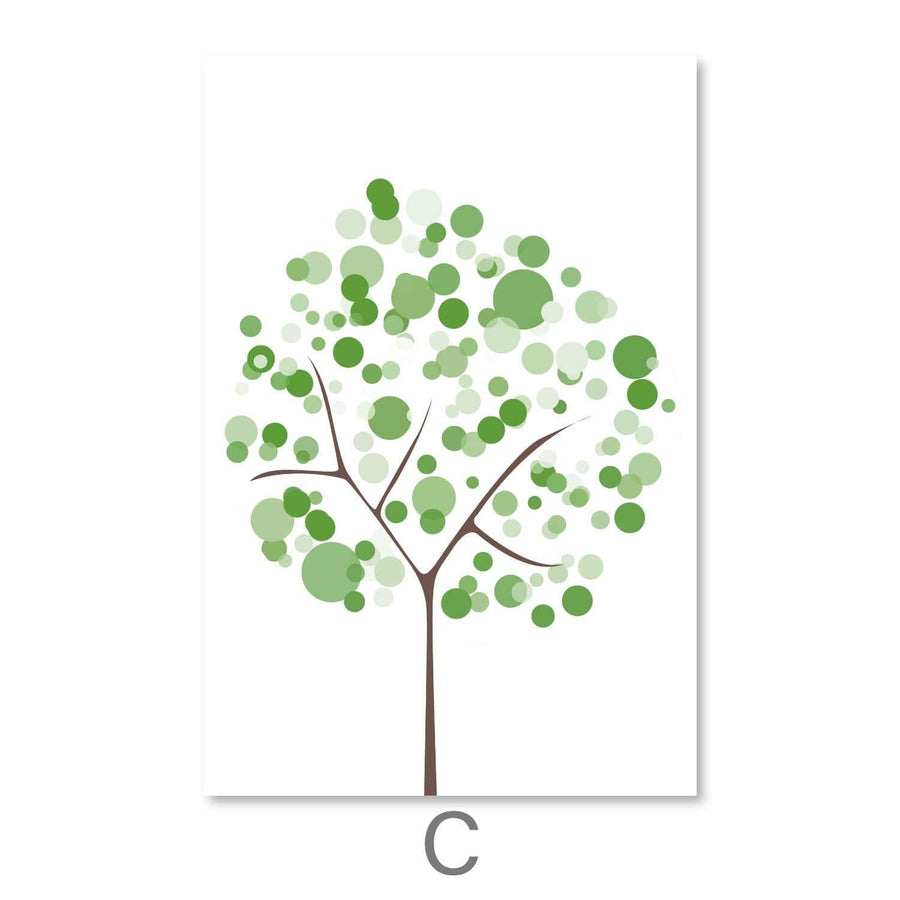 Bubble Trees Canvas Art C / 30 x 45cm / Unframed Canvas Print Clock Canvas