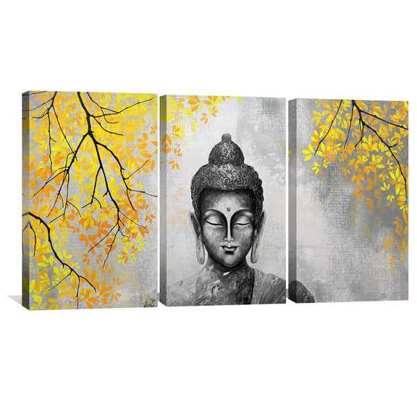 Buddha Leaves Canvas Art Clock Canvas
