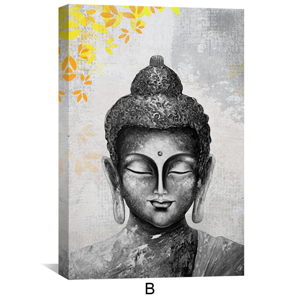 Buddha Leaves Canvas Art Clock Canvas