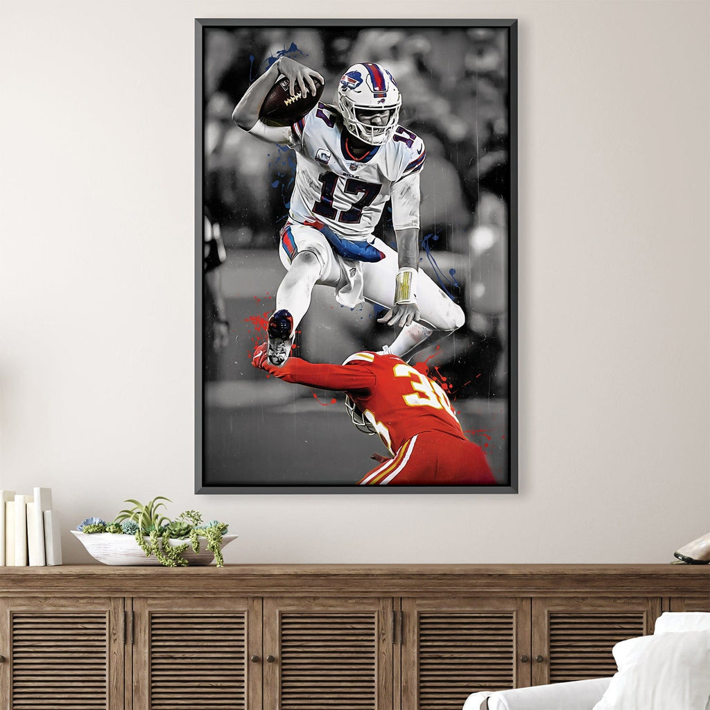 Josh Allen Canvas Print Buffalo Bills Wall Art Sports Art -   Norway