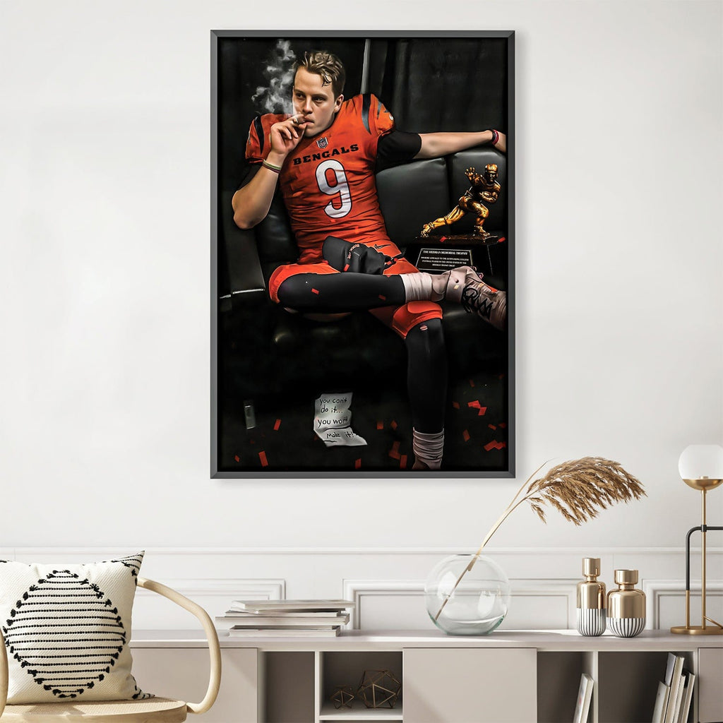 Joe Burrow poster or ready to hang canvas, Cincinnati wall art, Joe Bu –  Capital Canvas Prints