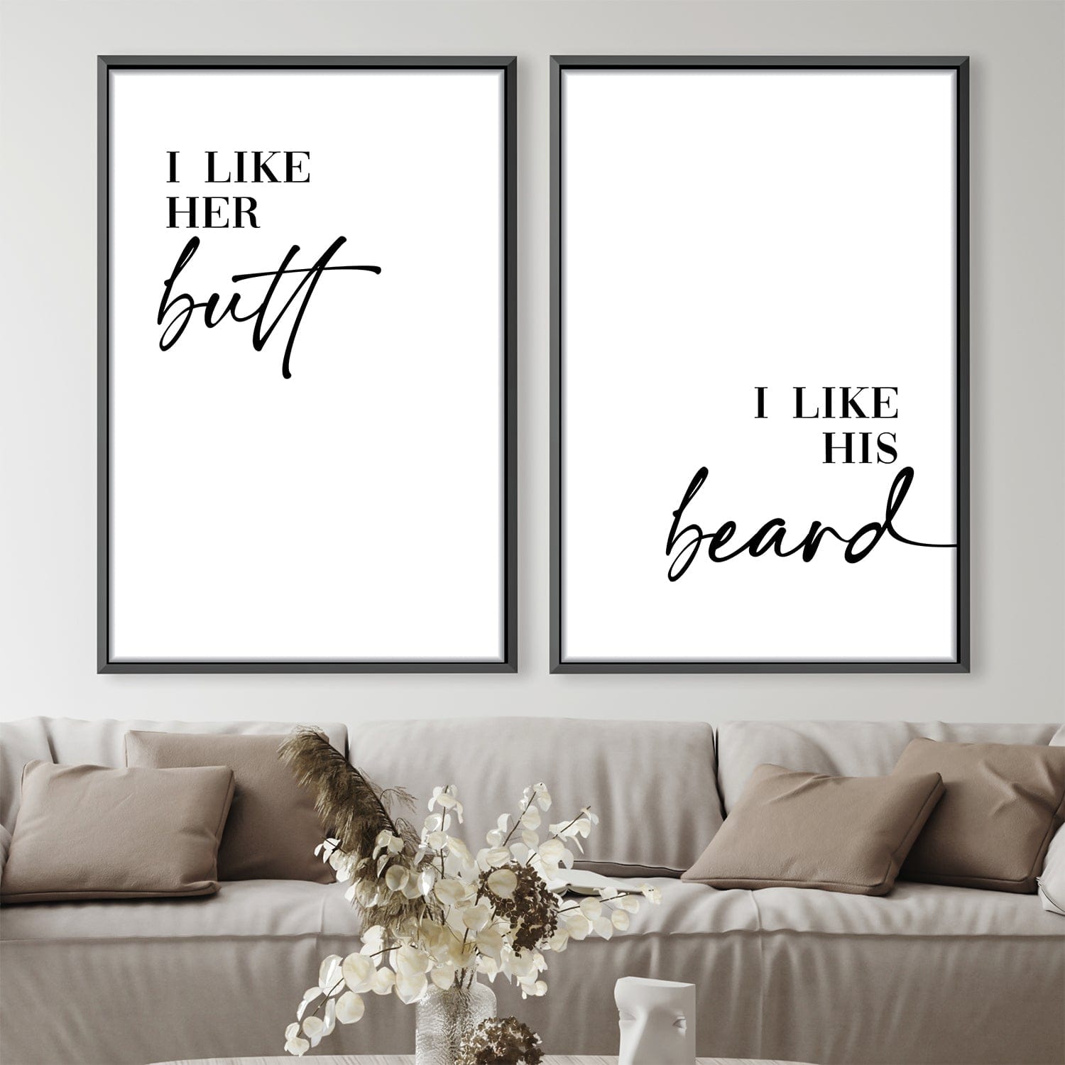 Butt and Beard Canvas Art Clock Canvas