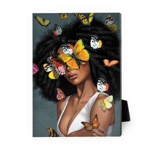 Butterfly Elegance A Desktop Canvas Desktop Canvas 13 x 18cm Clock Canvas