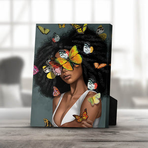 Butterfly Elegance A Desktop Canvas Desktop Canvas 20 x 25cm Clock Canvas