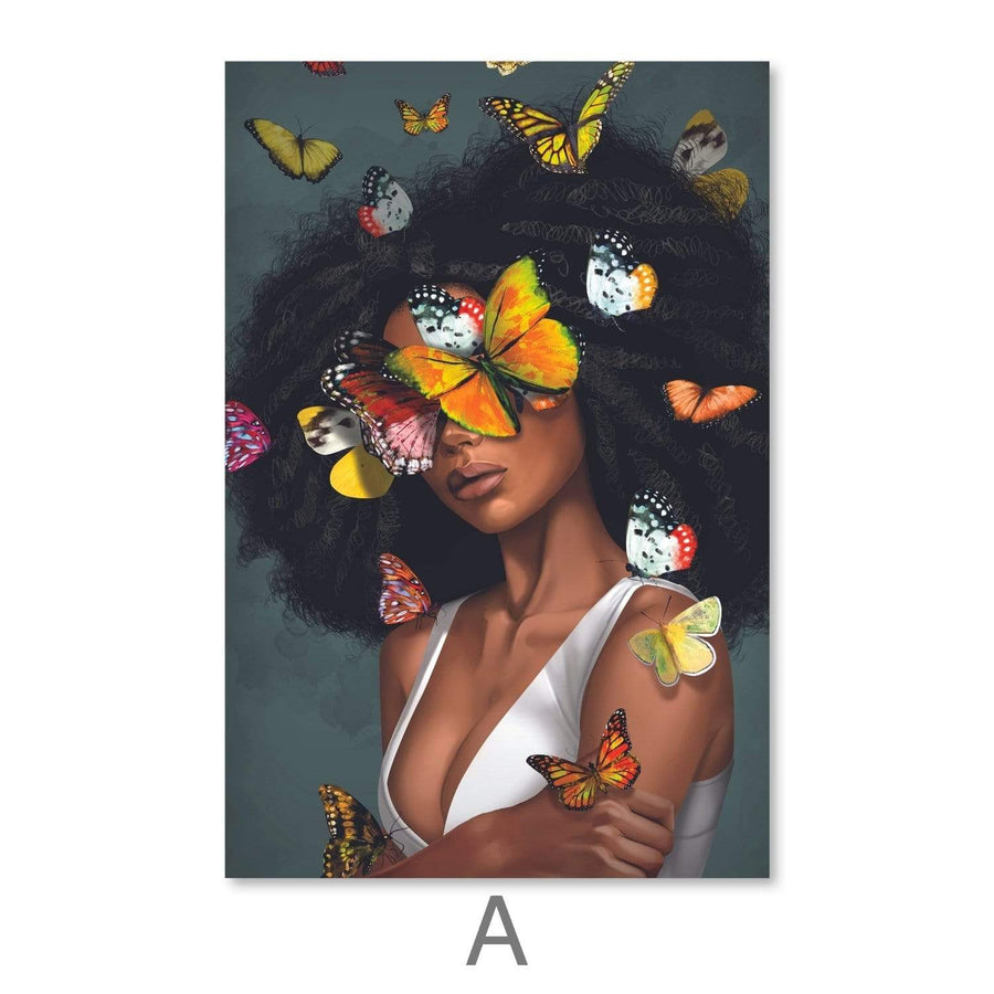 Butterfly Elegance Canvas Art A / 30 x 45cm / Unframed Canvas Print Clock Canvas