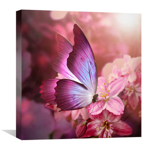 Butterfly In Nature Canvas Art Clock Canvas