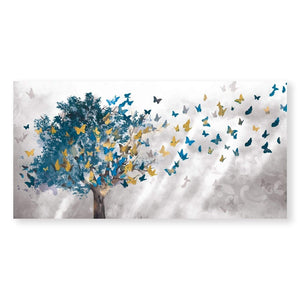 Butterfly Leaves Canvas Art Clock Canvas