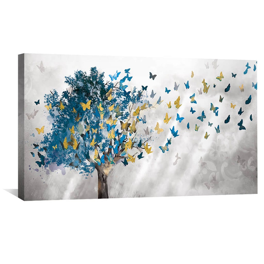 Butterfly Leaves Canvas Art 50 x 25cm / Unframed Canvas Print Clock Canvas