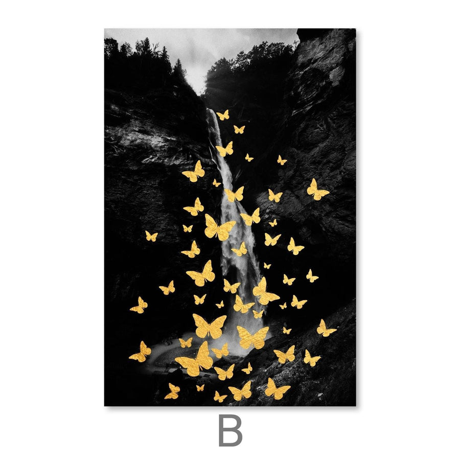 Butterfly Nature Canvas Art B / 30 x 45cm / Unframed Canvas Print Clock Canvas