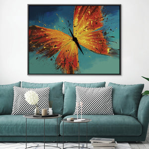 Butterfly Splash Canvas Art Clock Canvas