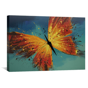 Butterfly Splash Canvas Art 45 x 30cm / Unframed Canvas Print Clock Canvas