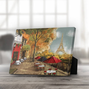 Cafe de la Tour Eiffel Desktop Canvas Desktop Canvas 25 x 20cm Clock Canvas