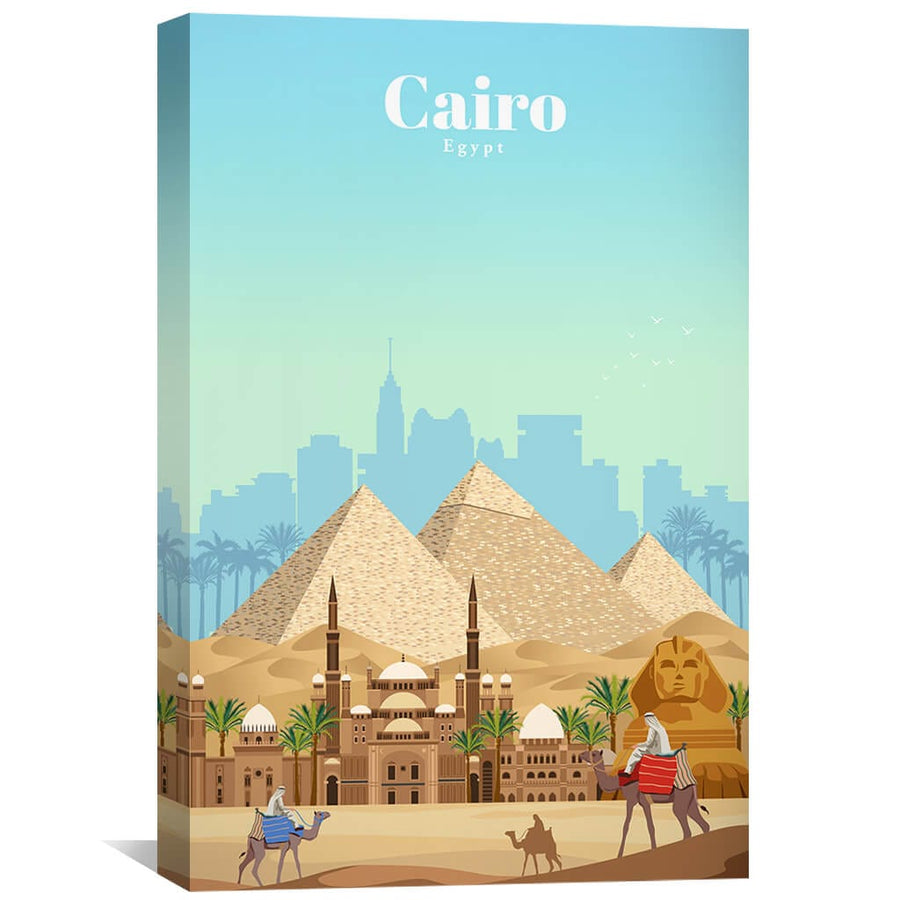 Cairo Canvas - Studio 324 Art 30 x 45cm / Unframed Canvas Print Clock Canvas