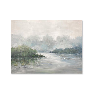 Calm Brushed Lake Oil Painting Oil Clock Canvas