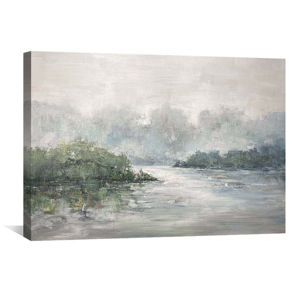 Calm Brushed Lake Oil Painting – ClockCanvas