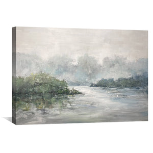 Calm Brushed Lake Oil Painting Oil Clock Canvas