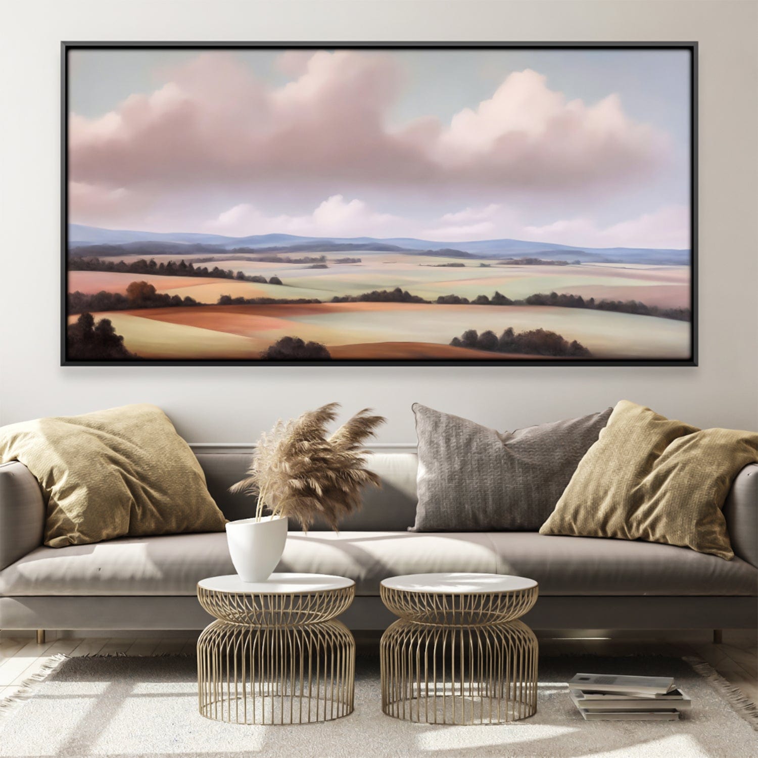 Calm Fields Canvas Art Clock Canvas