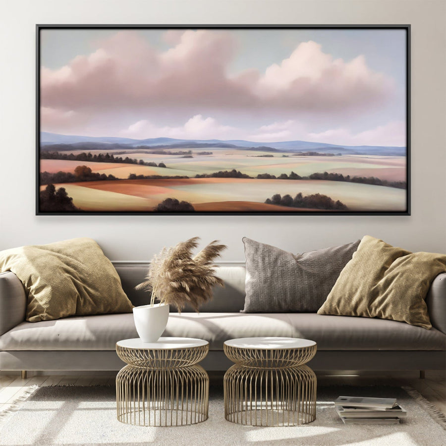 Calm Fields Canvas Art Clock Canvas