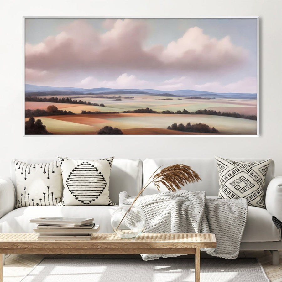 Calm Fields Canvas Art Clock Canvas