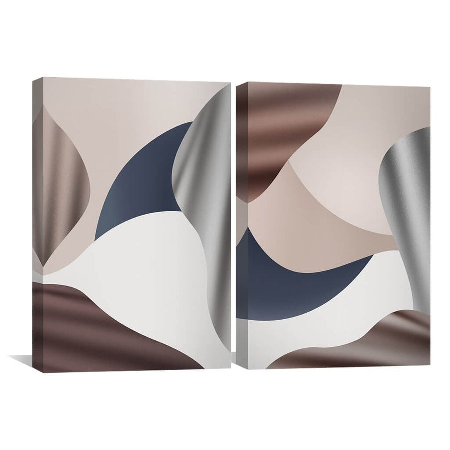 Calm Flow Canvas Art Set of 2 / 40 x 60cm / Unframed Canvas Print Clock Canvas