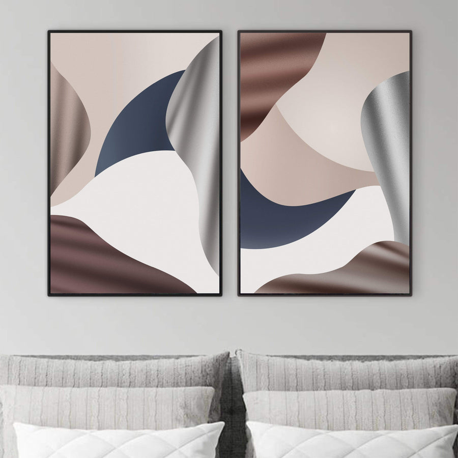 Calm Flow Canvas Art Set of 2 / 40 x 50cm / No Board - Canvas Print Only Clock Canvas