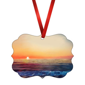 Calm Shores Ornament Christmas Ornament Victorian 10.8 x 8cm Clock Canvas