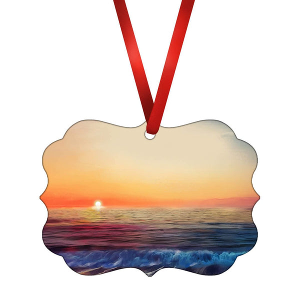 Calm Shores Ornament Christmas Ornament Victorian 10.8 x 8cm Clock Canvas