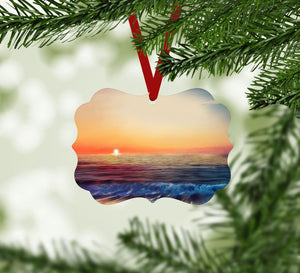 Calm Shores Ornament Christmas Ornament Victorian 10.8 x 8cm Clock Canvas